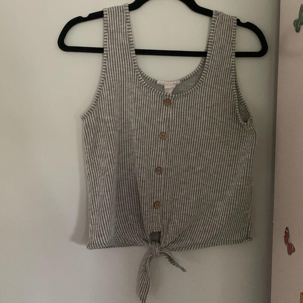 Striped Button Down Tank Top